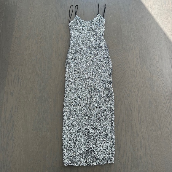 Alice + Olivia Nelle Embellished Maxi Dress Crystal Rhinestone Sequin Sz 2 EUC - Picture 2 of 12